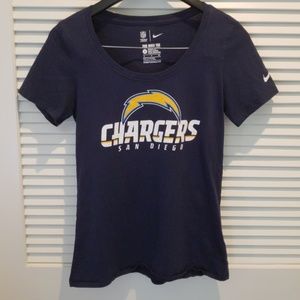 Nike Chargers navy blue womens printed t shirt